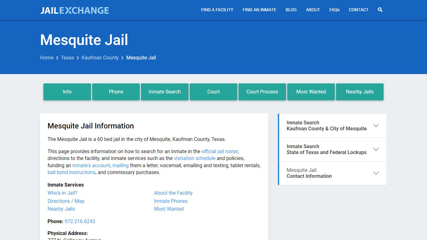 Mesquite Jail, TX Inmate Search, Information